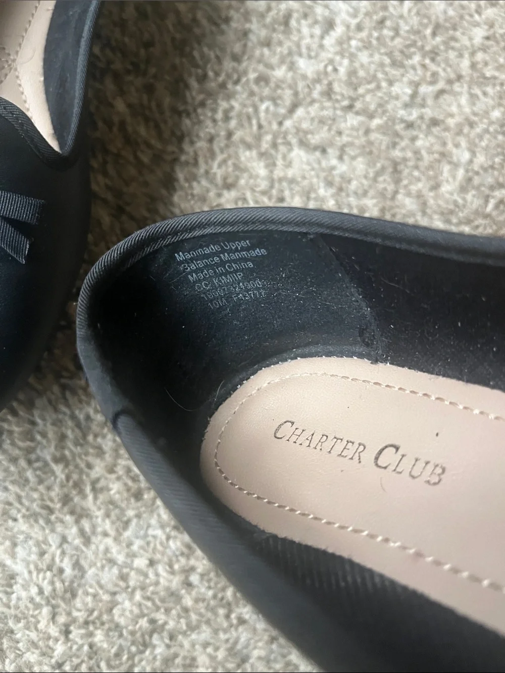 Charter Club Black Bow-Accent Slip-On Flats